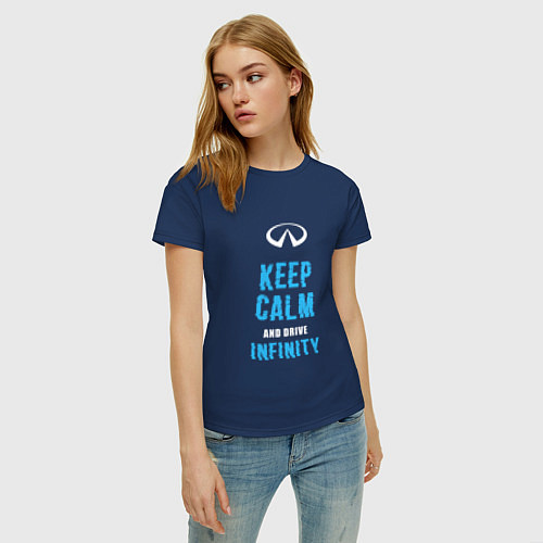Женская футболка Keep Calm Infinity / Тёмно-синий – фото 3