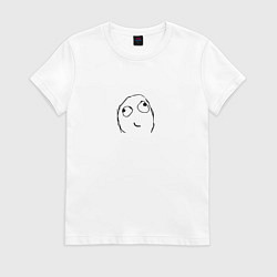 Футболка хлопковая женская Derp Face, цвет: белый