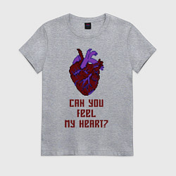 Футболка хлопковая женская Bring Me The Horizon 2D Сердце, цвет: меланж