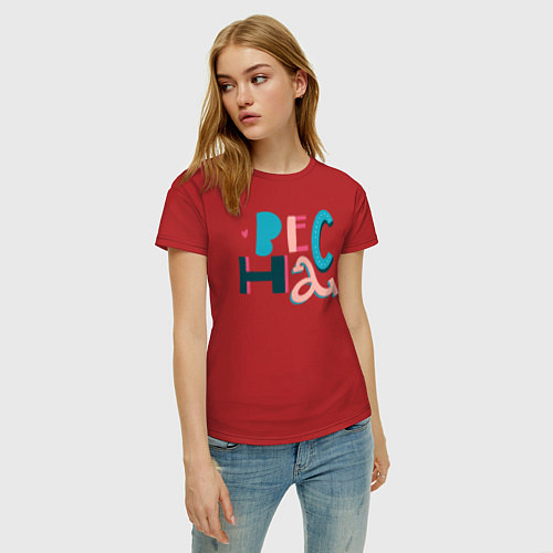 Женская футболка ВЕСНА / Красный – фото 3