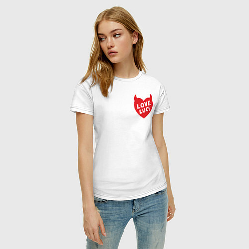 Женская футболка С Любовью, Люцик / Белый – фото 3