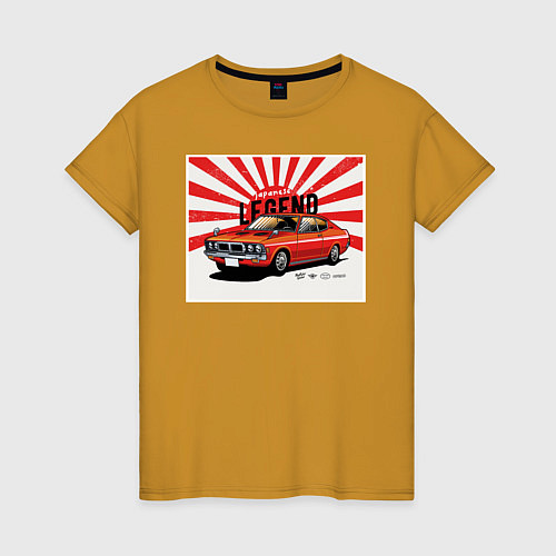Женская футболка Japan car / Горчичный – фото 1
