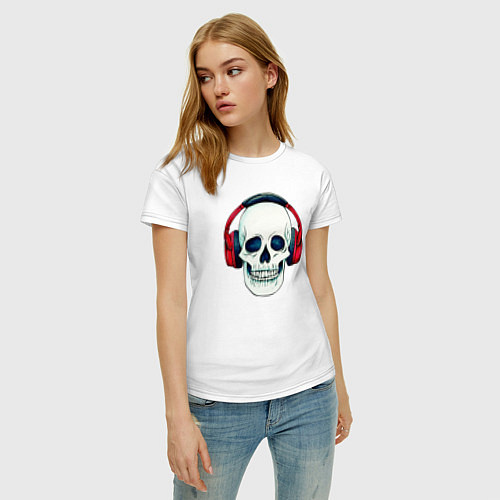 Женская футболка Skull Music / Белый – фото 3