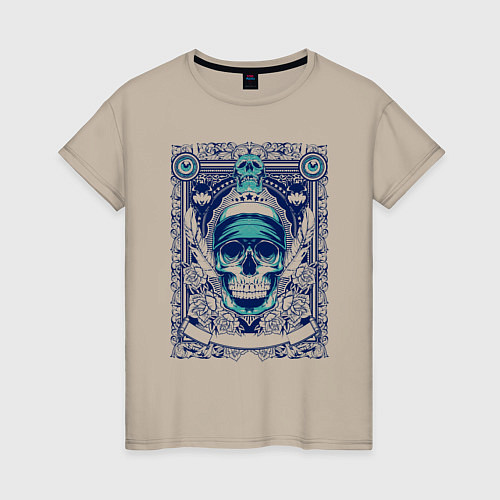 Женская футболка Skull Art / Миндальный – фото 1