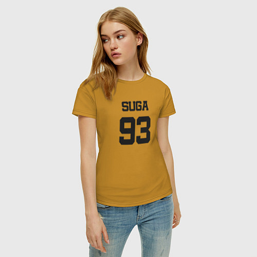 Женская футболка BTS - Suga 93 / Горчичный – фото 3