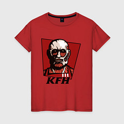 Футболка хлопковая женская KFH - Kentucky Fried Human, цвет: красный