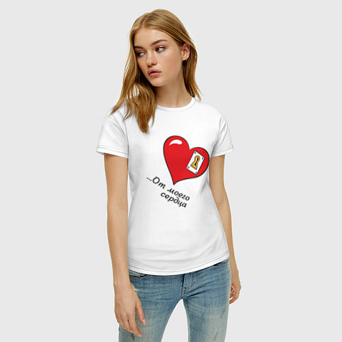 Женская футболка СердеШко / Белый – фото 3