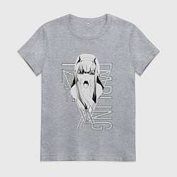 Футболка хлопковая женская Zero Two, цвет: меланж