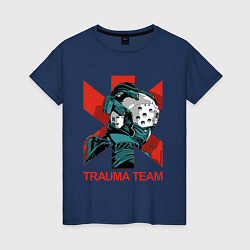 Футболка хлопковая женская TRAUMA TEAM Cyberpunk 2077, цвет: тёмно-синий