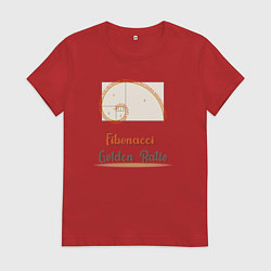 Футболка хлопковая женская Fibonacci Золотое сечение, цвет: красный