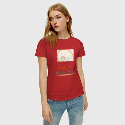 Женская футболка Fibonacci Золотое сечение / Красный – фото 3