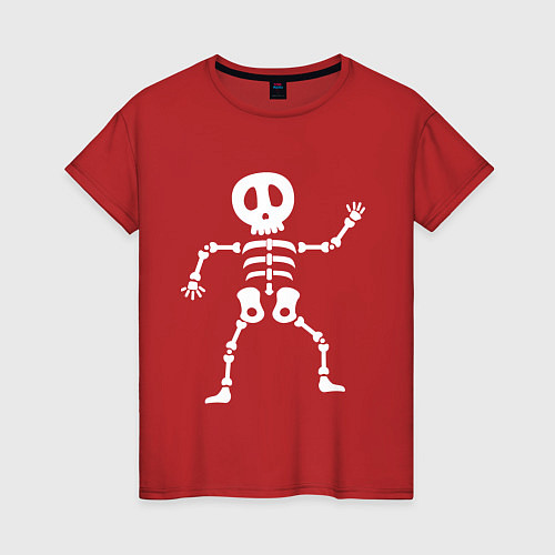 Женская футболка Мультяшный скелет / Красный – фото 1