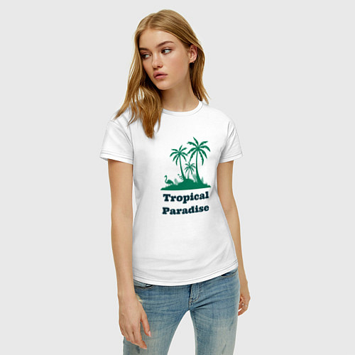 Женская футболка Тропический рай / Белый – фото 3
