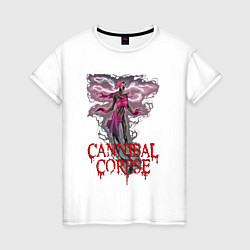 Футболка хлопковая женская Cannibal Corpse Труп Каннибала Z, цвет: белый