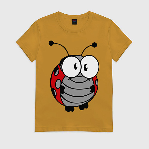 Женская футболка Удивленная божья коровка / Горчичный – фото 1