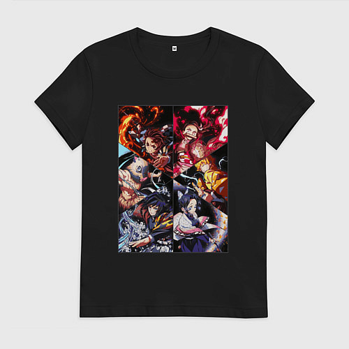 Женская футболка КЛИНОК РАССЕКАЮЩИЙ ДЕМОНОВ / Черный – фото 1