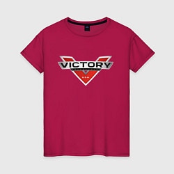 Футболка хлопковая женская Victory USA Мото Лого Z, цвет: маджента