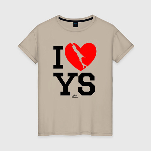 Женская футболка I love Yuzhno-Sakhalinsk / Миндальный – фото 1