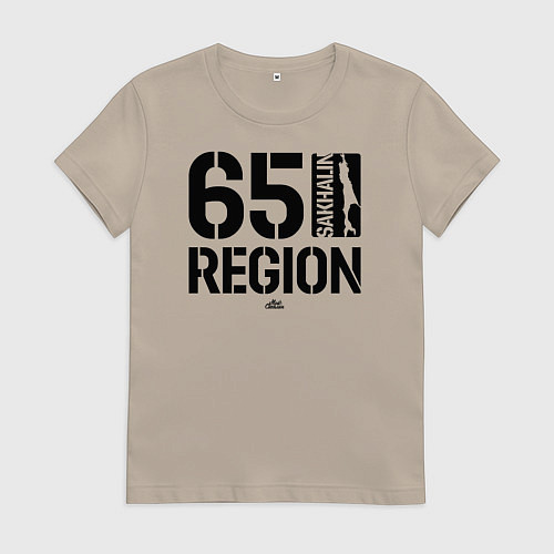 Женская футболка Регион 65 Сахалин / Миндальный – фото 1