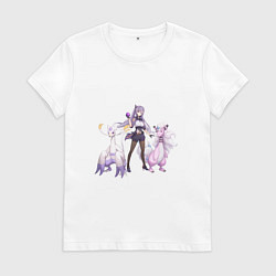 Футболка хлопковая женская Тренер Кэ Цин, цвет: белый