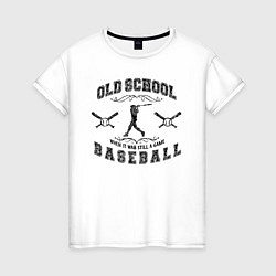 Футболка хлопковая женская OLD SCHOOL BASEBALL, цвет: белый