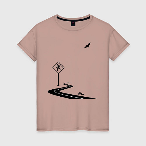 Женская футболка Одиночество длинной дистанции / Пыльно-розовый – фото 1