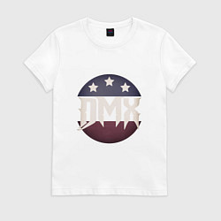 Футболка хлопковая женская DMX USA, цвет: белый