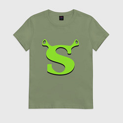 Футболка хлопковая женская Shrek: Logo S, цвет: авокадо