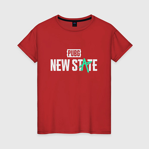 Женская футболка PUBG NEW STATE ПАБГ / Красный – фото 1