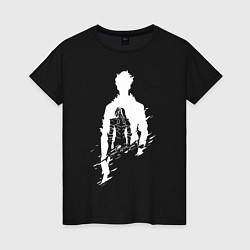 Футболка хлопковая женская СОН ДЖИН ВУ SOLO LEVELING, цвет: черный