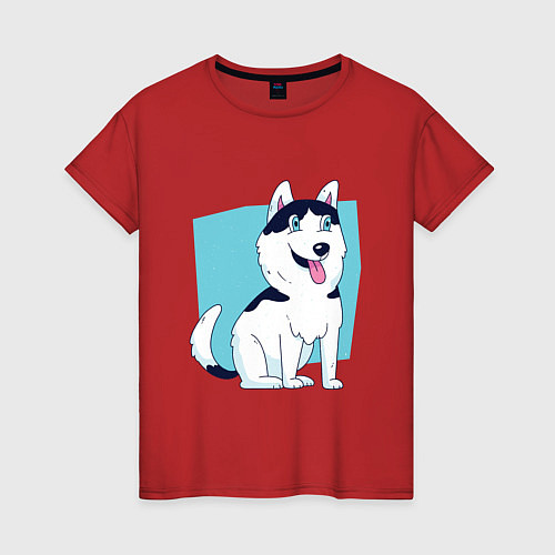 Женская футболка Сибирский Хаски Siberian Husky / Красный – фото 1