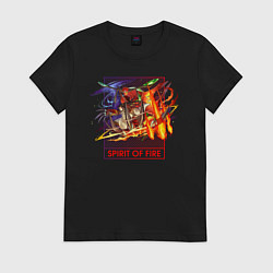 Футболка хлопковая женская Spirit of fire, цвет: черный