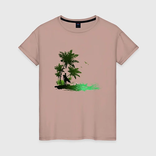 Женская футболка Сёрфинг / Пыльно-розовый – фото 1