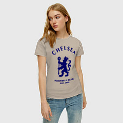 Футболка хлопковая женская Chelsea Est. 1905, цвет: миндальный — фото 2