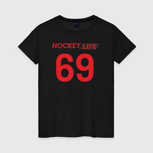 Женская футболка Hockey life Number series / Черный – фото 1