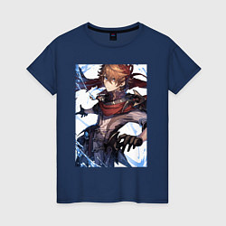 Футболка хлопковая женская Tartaglia, цвет: тёмно-синий