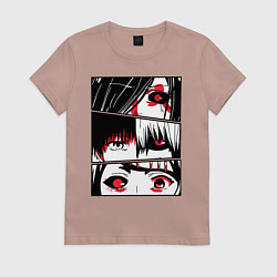 Футболка хлопковая женская Токийский Гуль, цвет: пыльно-розовый