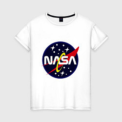 Футболка хлопковая женская Space NASA, цвет: белый