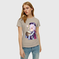 Футболка хлопковая женская Ци Ци Кокосовое молоко, цвет: миндальный — фото 2