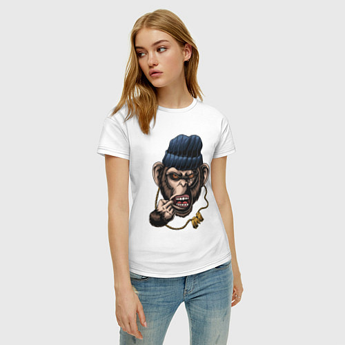 Женская футболка Monkey Boy / Белый – фото 3