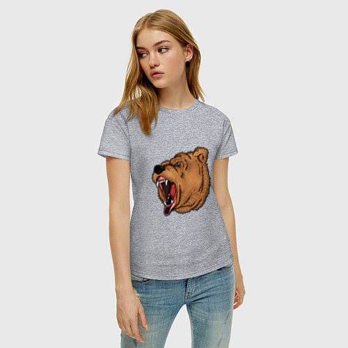 Женская футболка Медведь / Меланж – фото 3