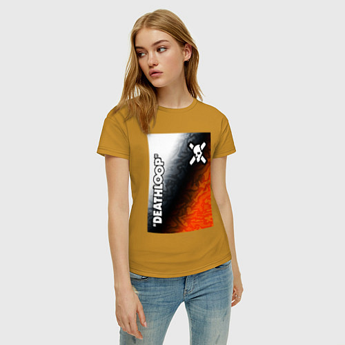 Женская футболка Deathloop - Камуфляж / Горчичный – фото 3
