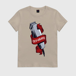 Футболка хлопковая женская Cut & Shave, цвет: миндальный