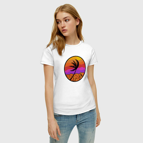 Женская футболка Пальма и море / Белый – фото 3