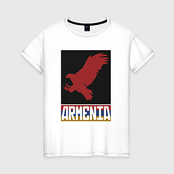 Футболка хлопковая женская Орёл - Армения, цвет: белый
