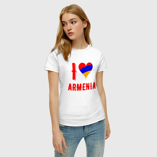 Женская футболка I Love Armenia / Белый – фото 3