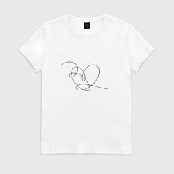 Футболка хлопковая женская Heart, цвет: белый