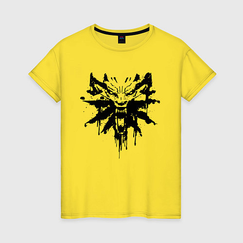 Женская футболка The Witcher подтеки лого / Желтый – фото 1