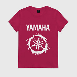 Футболка хлопковая женская YAMAHA ЯМАХА МОТОСПОРТ, цвет: маджента
