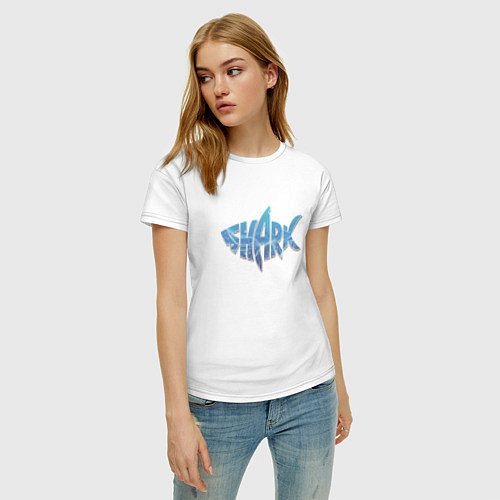 Женская футболка Shark Акула / Белый – фото 3